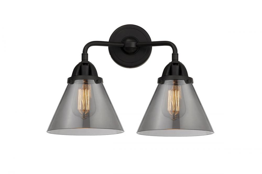 Cone - 2 Light - 16 inch - Matte Black - Bath Vanity Light