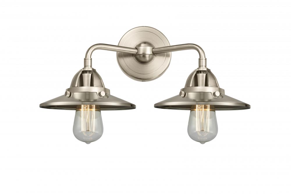 Railroad - 2 Light - 16 inch - Brushed Satin Nickel - Bath Vanity Light