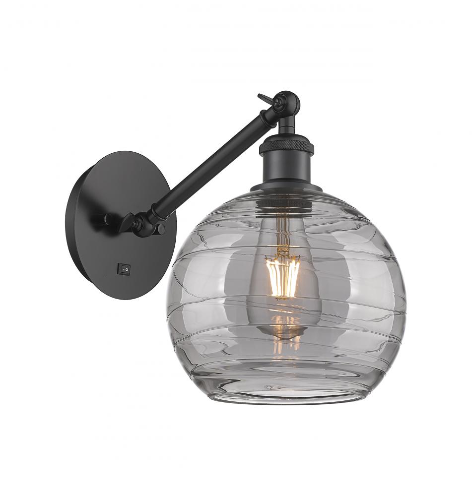 Athens Deco Swirl - 1 Light - 8 inch - Matte Black - Sconce