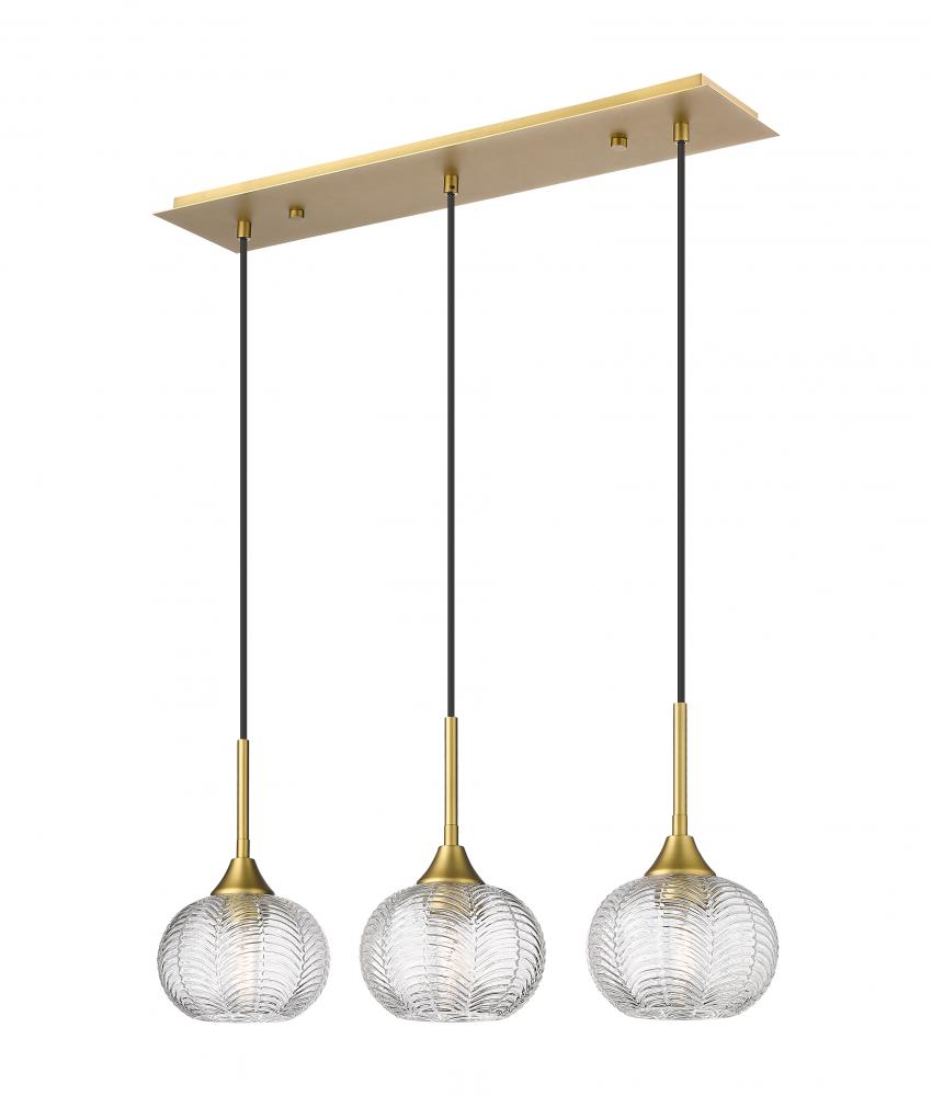 Berkshire - 3 Light - 28 inch - Brushed Brass - Cord Hung - Island Light