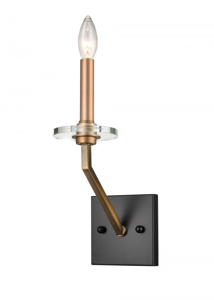 Raleigh - 1 Light - 5 inch - Black Brushed Brass - Sconce