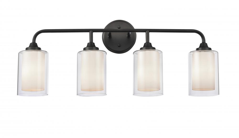 Fairbank - 4 Light - 28 inch - Matte Black - Bath Vanity Light