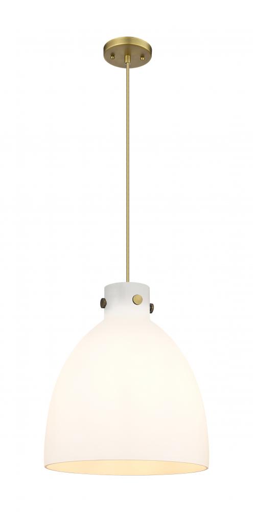 Newton Bell - 1 Light - 14 inch - Brushed Brass - Cord hung - Pendant