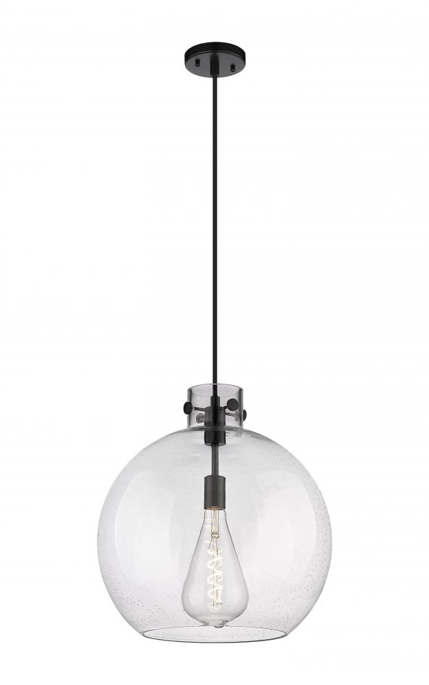 Newton Sphere - 1 Light - 16 inch - Matte Black - Cord hung - Pendant