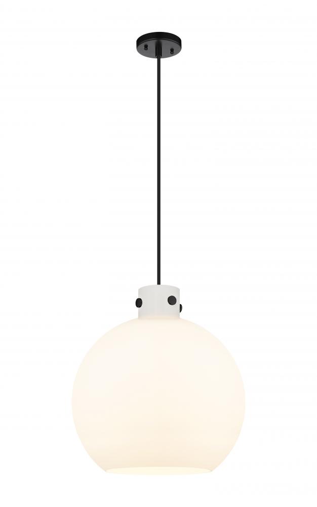 Newton Sphere - 1 Light - 16 inch - Matte Black - Cord hung - Pendant