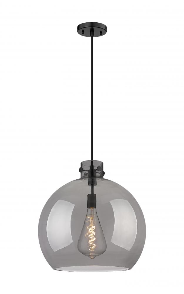 Newton Sphere - 1 Light - 18 inch - Matte Black - Cord hung - Pendant