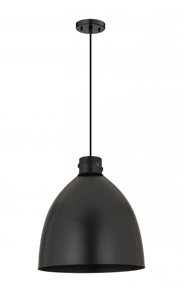 Newton Sphere - 1 Light - 18 inch - Matte Black - Cord hung - Pendant