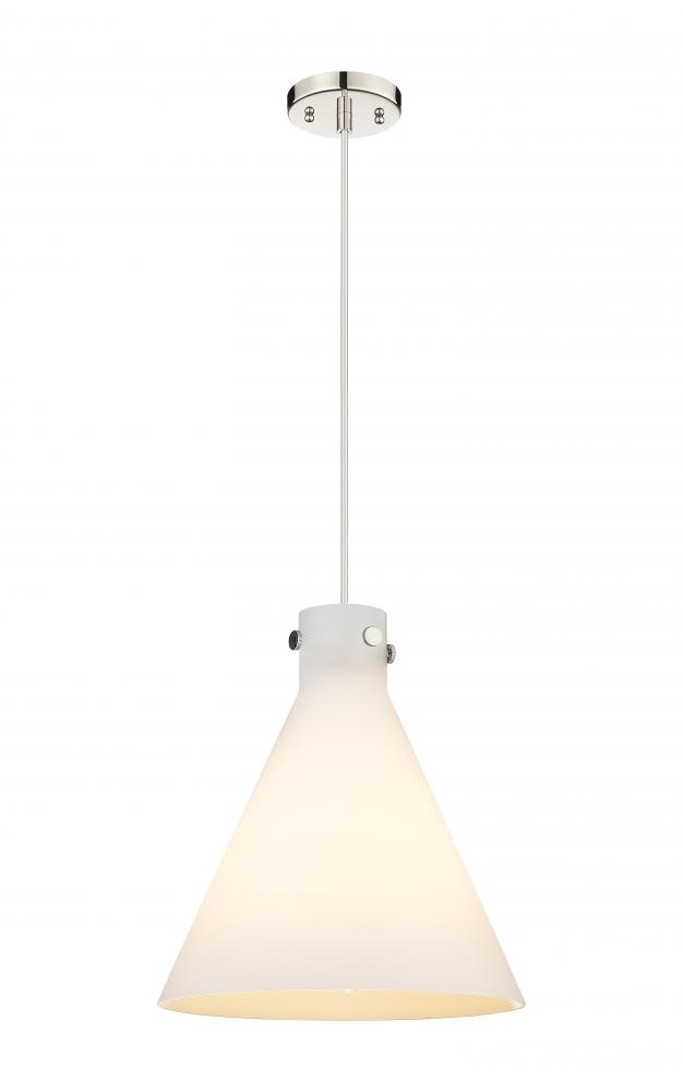 Newton Cone - 1 Light - 16 inch - Polished Nickel - Cord hung - Pendant