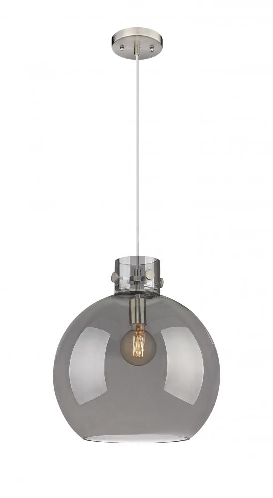 Newton Sphere - 1 Light - 14 inch - Satin Nickel - Cord hung - Pendant