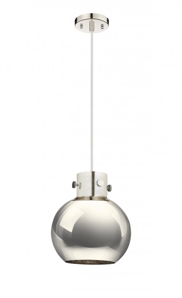 Newton Sphere - 1 Light - 10 inch - Polished Nickel - Cord hung - Pendant