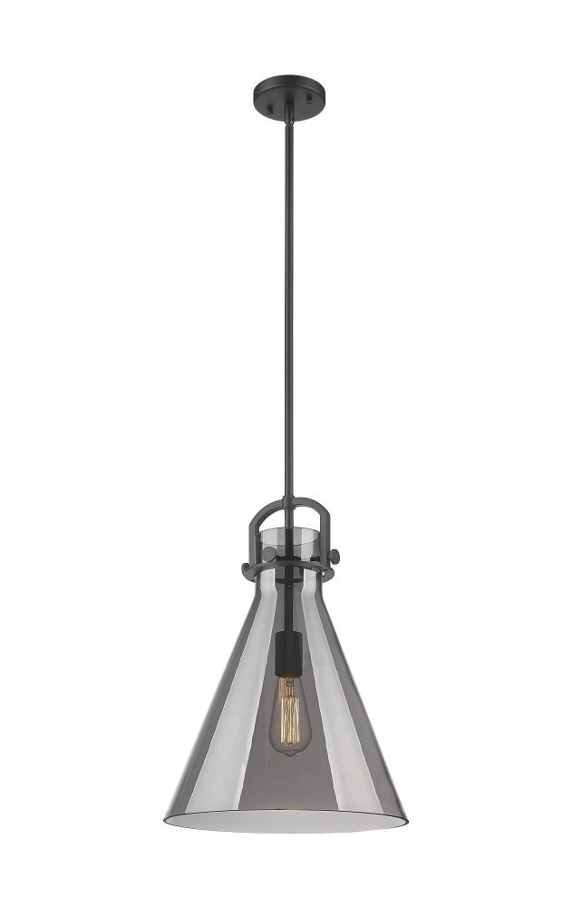 Newton Cone - 1 Light - 14 inch - Matte Black - Pendant