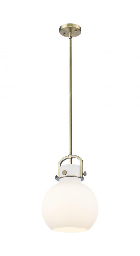 Newton Sphere - 1 Light - 10 inch - Brushed Brass - Stem Hung - Mini Pendant