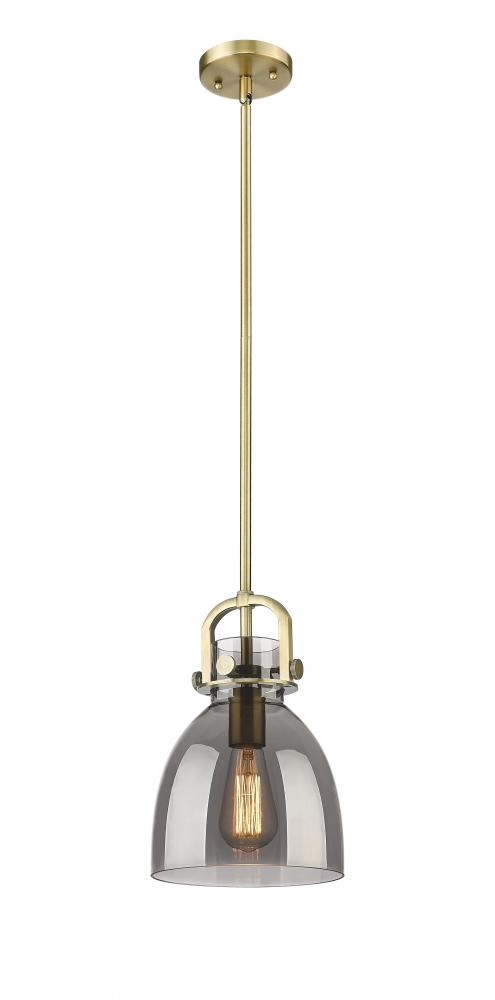 Newton Bell - 1 Light - 8 inch - Brushed Brass - Mini Pendant