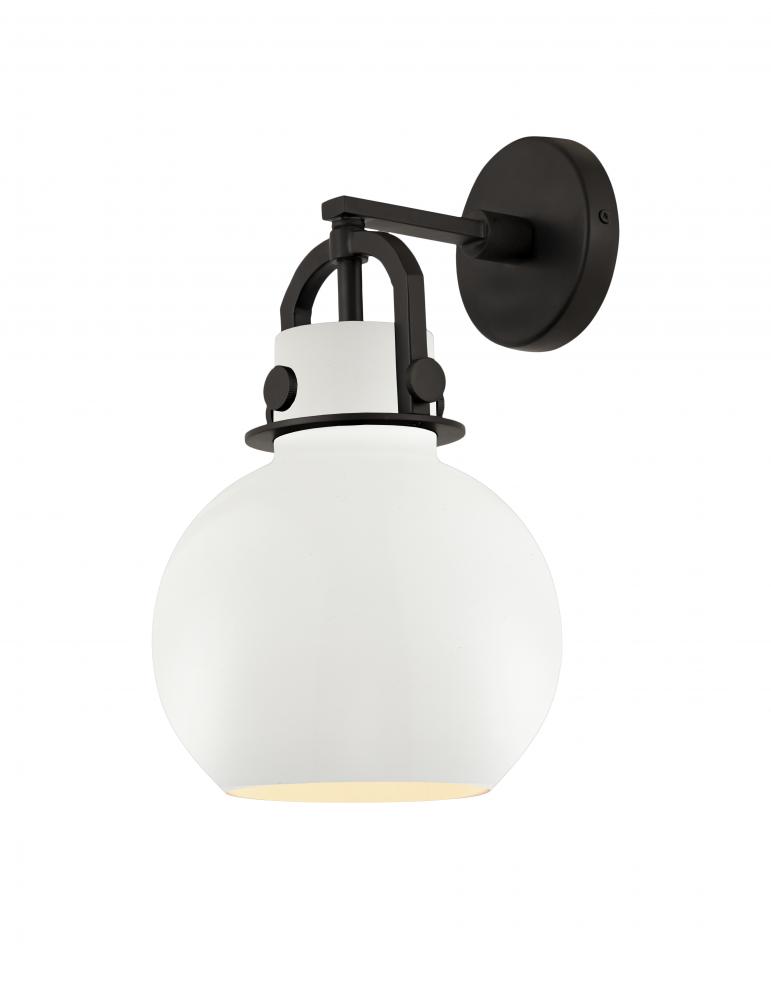 Newton Sphere - 1 Light - 8 inch - Matte Black - Sconce