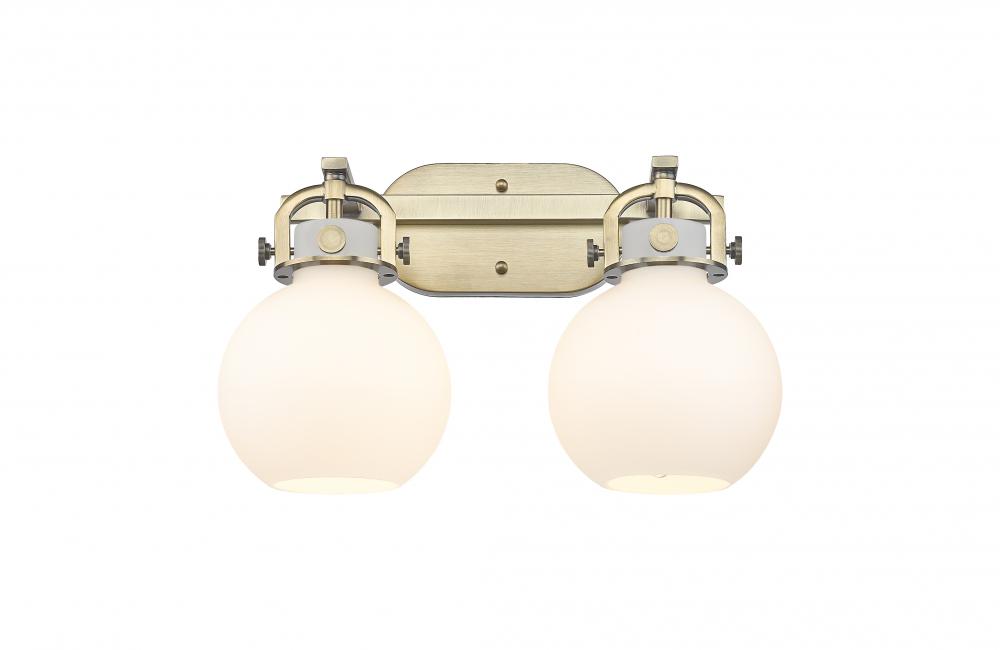 Newton Sphere - 2 Light - 17 inch - Brushed Brass - Bath Vanity Light