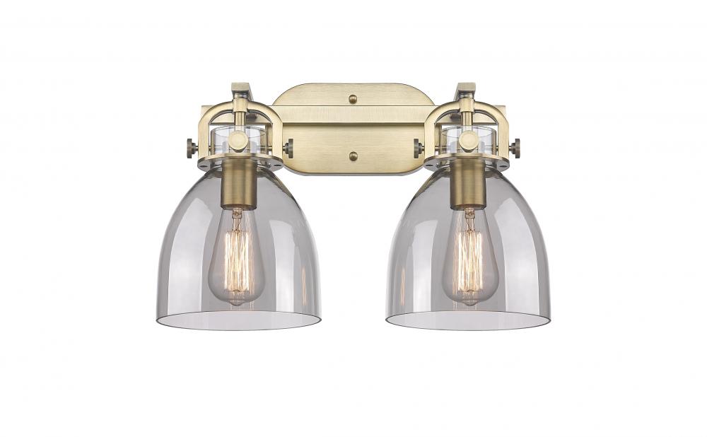 Newton Bell - 2 Light - 17 inch - Brushed Brass - Bath Vanity Light