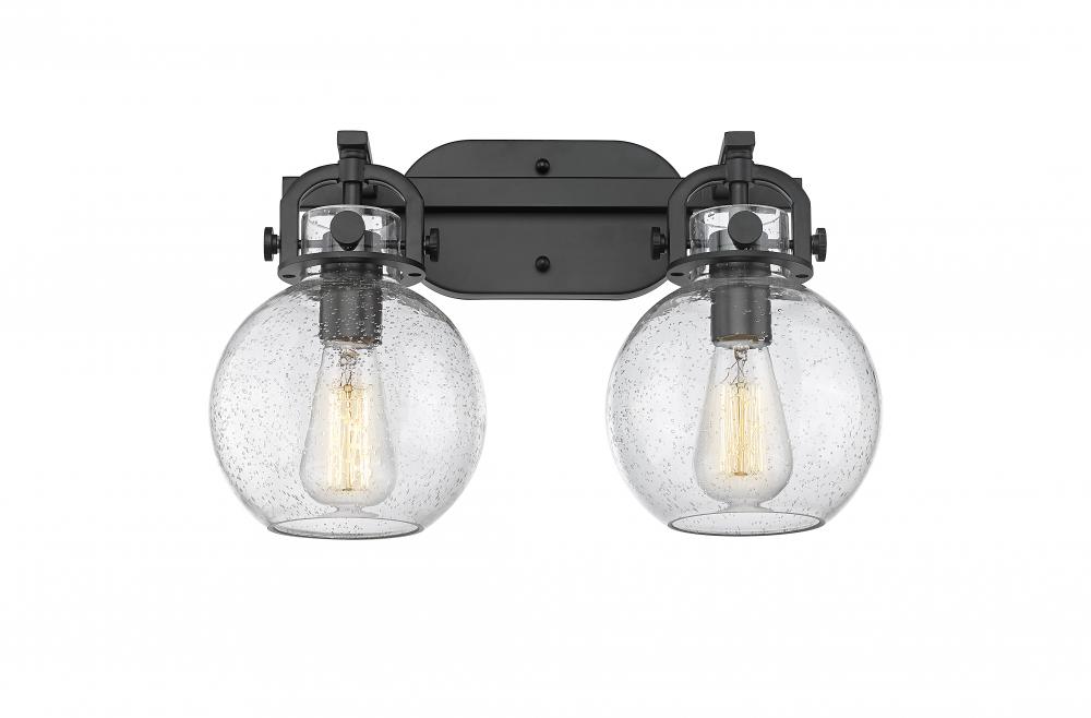 Newton Sphere - 2 Light - 17 inch - Matte Black - Bath Vanity Light