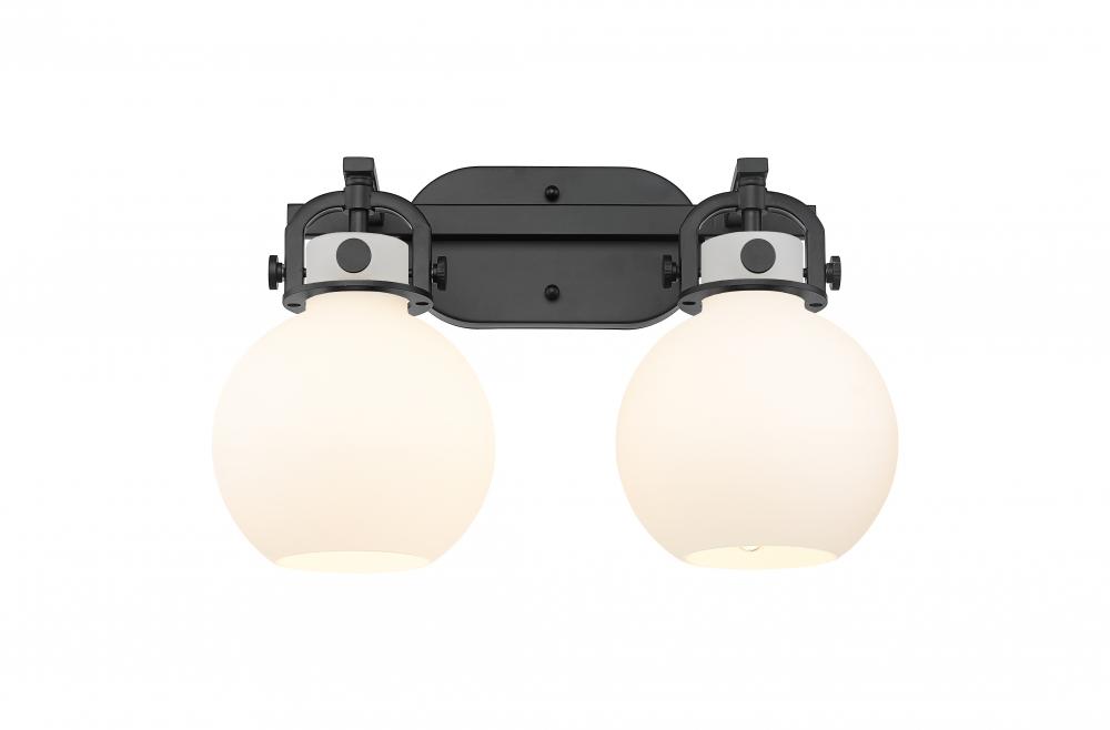 Newton Sphere - 2 Light - 17 inch - Matte Black - Bath Vanity Light