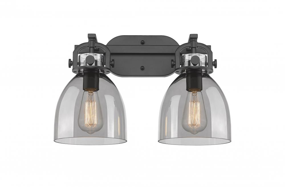 Newton Bell - 2 Light - 17 inch - Matte Black - Bath Vanity Light