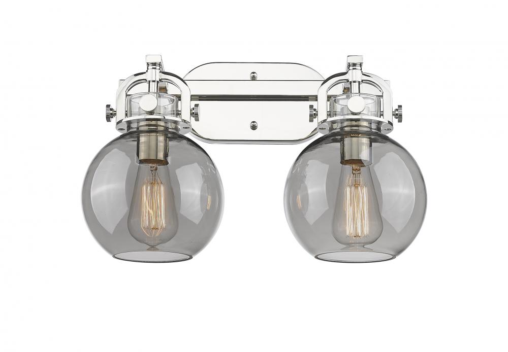 Newton Sphere - 2 Light - 17 inch - Polished Nickel - Bath Vanity Light