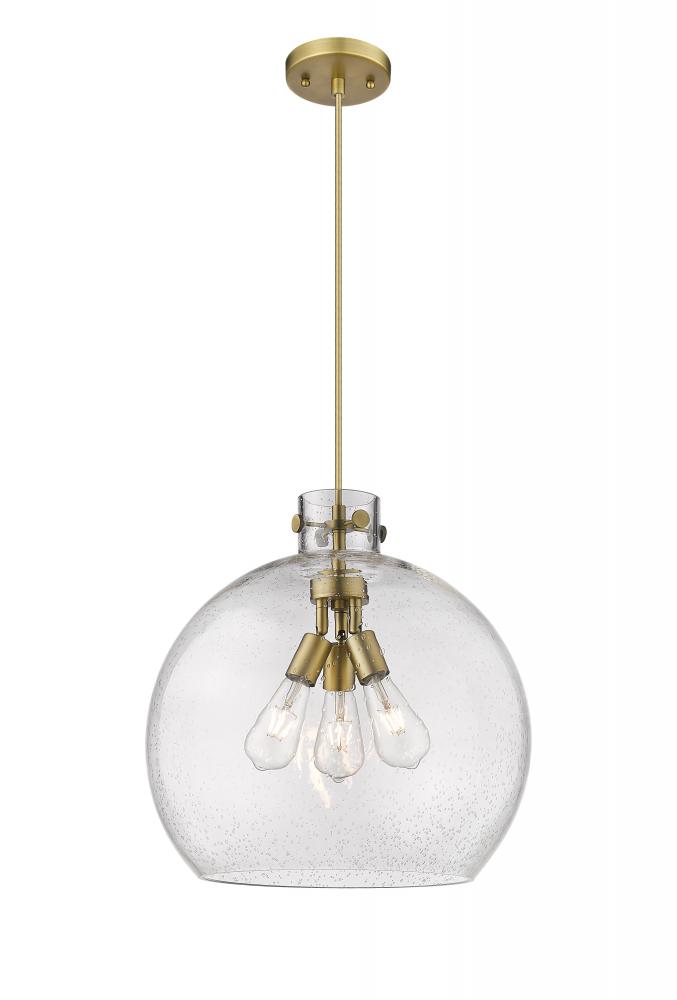 Newton Sphere - 3 Light - 18 inch - Brushed Brass - Cord hung - Pendant