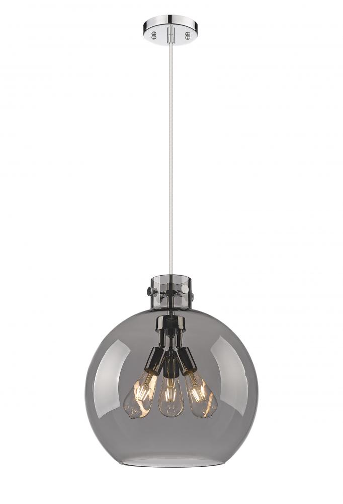 Newton Sphere - 3 Light - 16 inch - Polished Nickel - Cord hung - Pendant