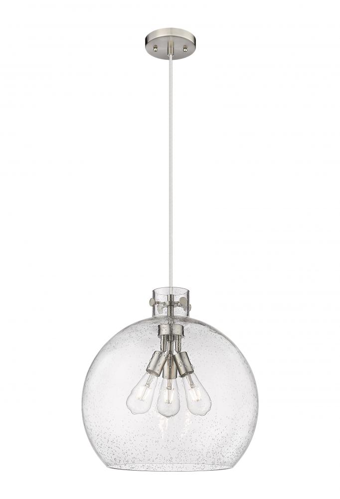 Newton Sphere - 3 Light - 18 inch - Satin Nickel - Cord hung - Pendant