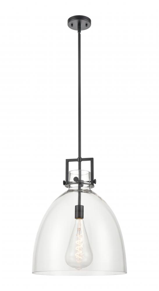 Newton Bell - 1 Light - 16 inch - Matte Black - Pendant