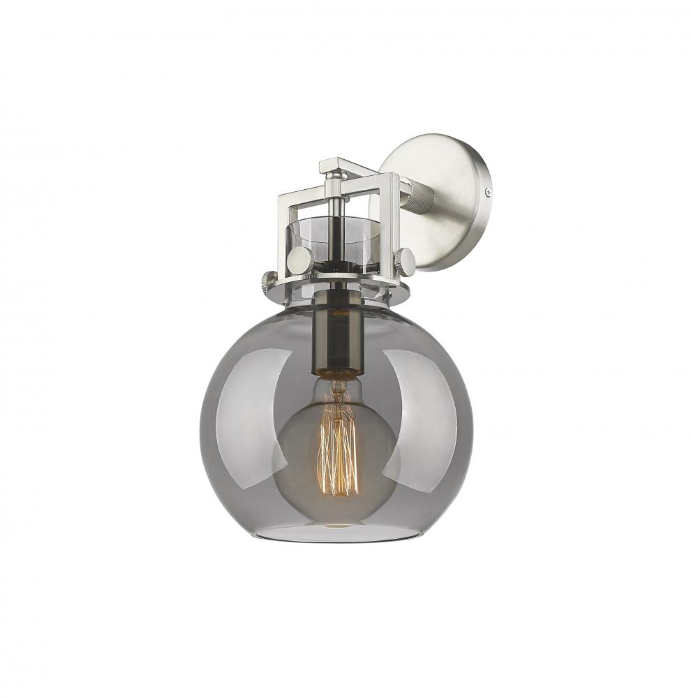 Newton Sphere - 1 Light - 8 inch - Satin Nickel - Sconce