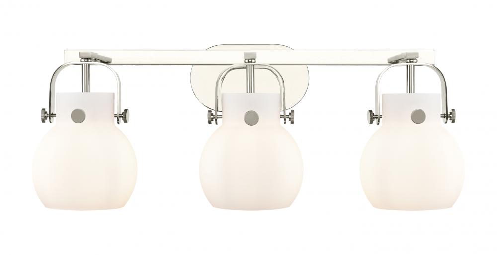 Pilaster II Sphere - 3 Light - 27 inch - Polished Nickel - Bath Vanity Light