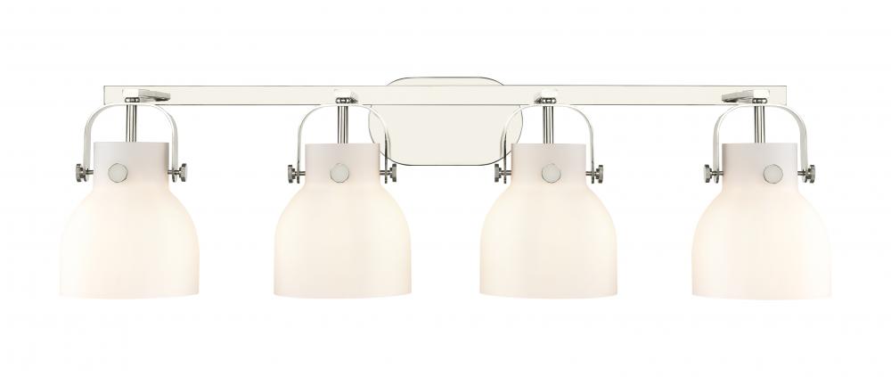 Pilaster II Bell - 4 Light - 37 inch - Polished Nickel - Bath Vanity Light