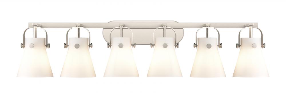 Pilaster II Cone - 6 Light - 46 inch - Satin Nickel - Bath Vanity Light