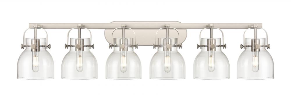 Pilaster II Bell - 6 Light - 46 inch - Satin Nickel - Bath Vanity Light