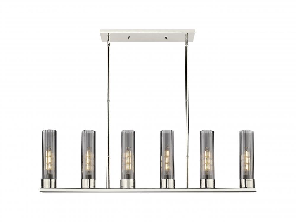 Empire - 6 Light - 44 inch - Polished Nickel - Linear Pendant