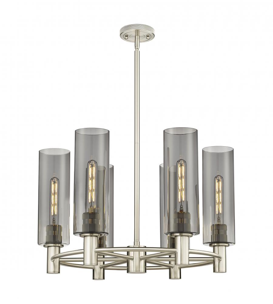 Crown Point - 6 Light - 24 inch - Satin Nickel - Chandelier