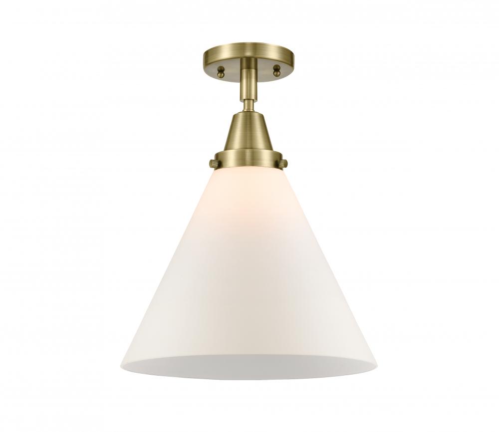 Cone - 1 Light - 12 inch - Antique Brass - Flush Mount