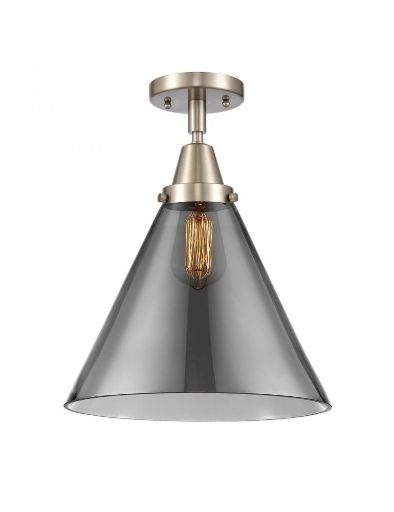 Cone - 1 Light - 12 inch - Brushed Satin Nickel - Flush Mount