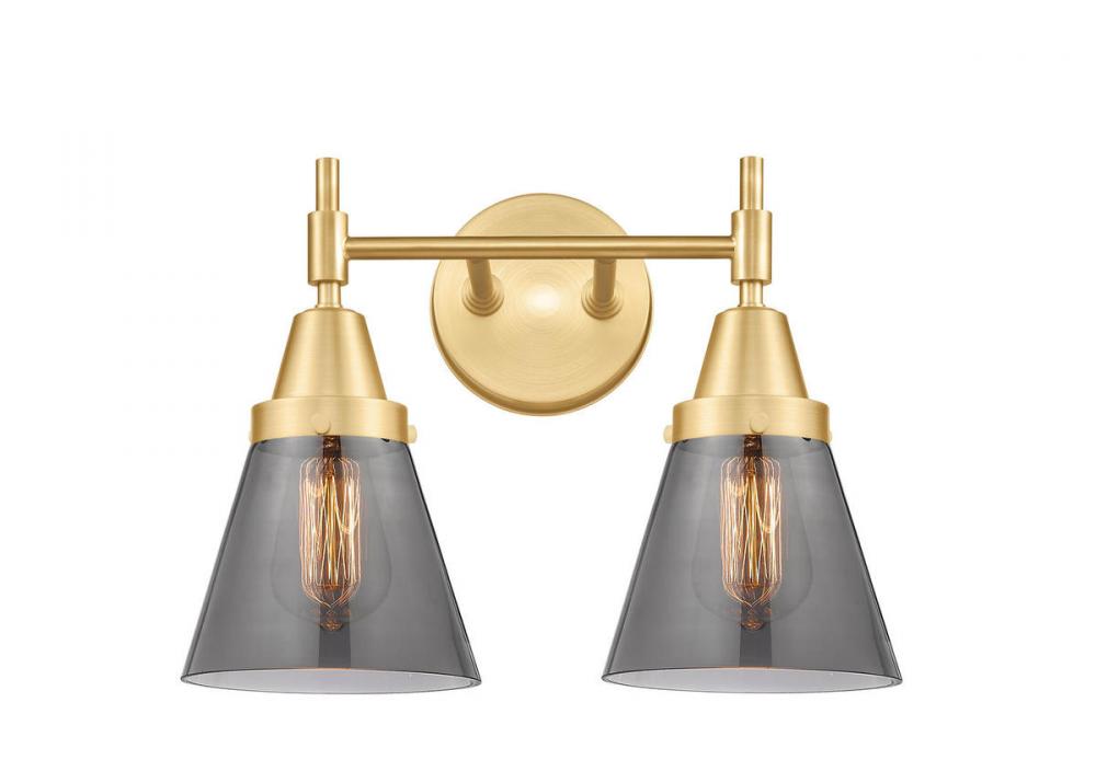 Cone - 2 Light - 15 inch - Satin Gold - Bath Vanity Light