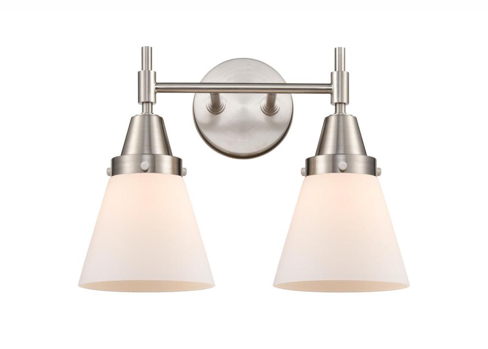 Cone - 2 Light - 15 inch - Satin Nickel - Bath Vanity Light