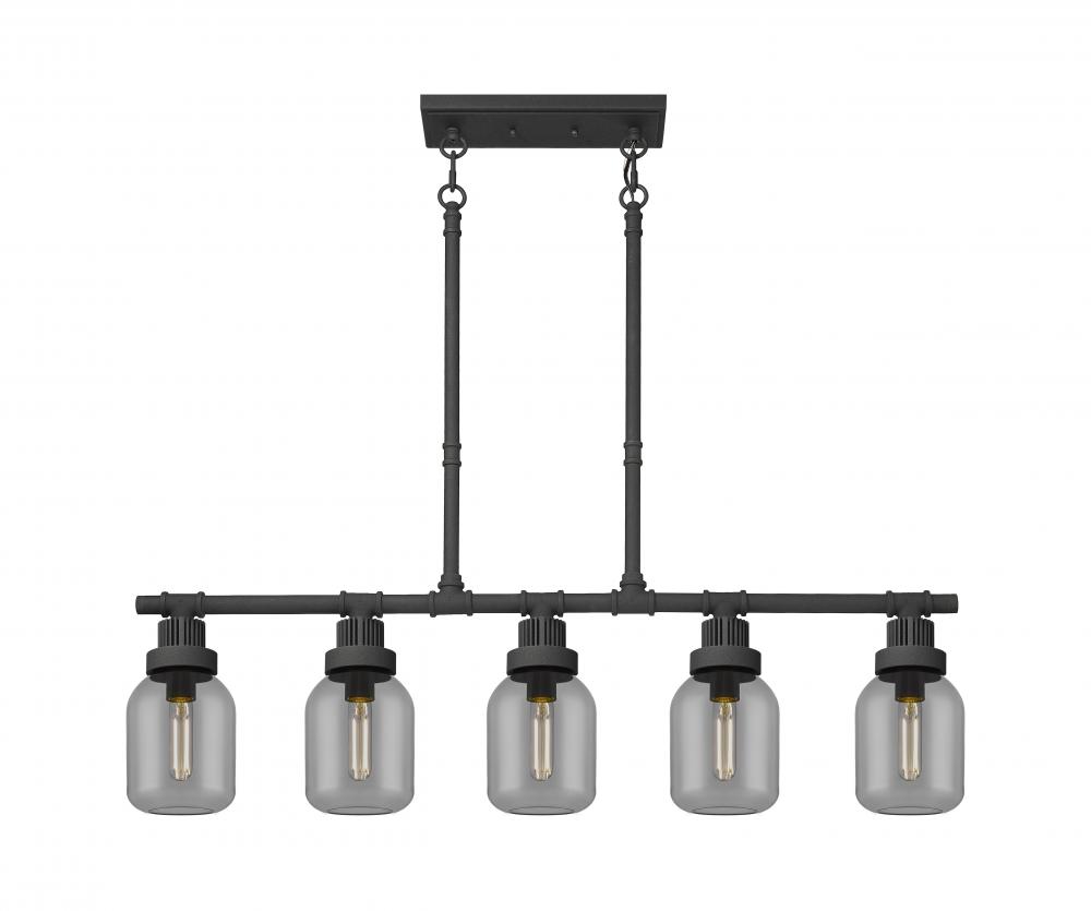 Somers - 5 Light - 43 inch - Textured Black - Linear Pendant