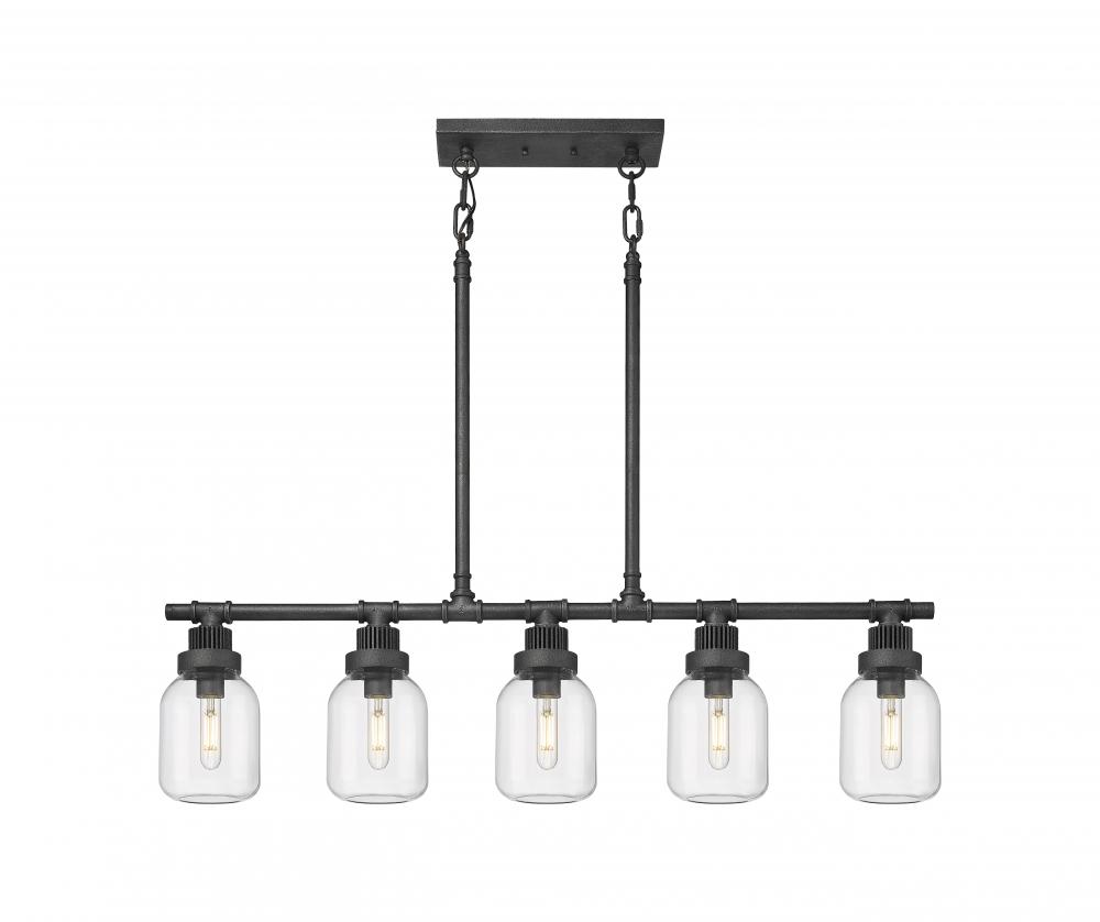 Somers - 5 Light - 43 inch - Weathered Zinc - Linear Pendant