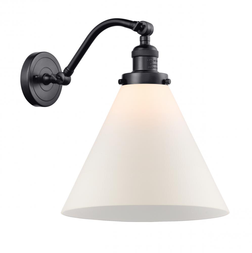 Cone - 1 Light - 12 inch - Matte Black - Sconce