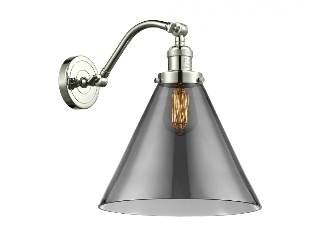 Cone - 1 Light - 12 inch - Polished Nickel - Sconce