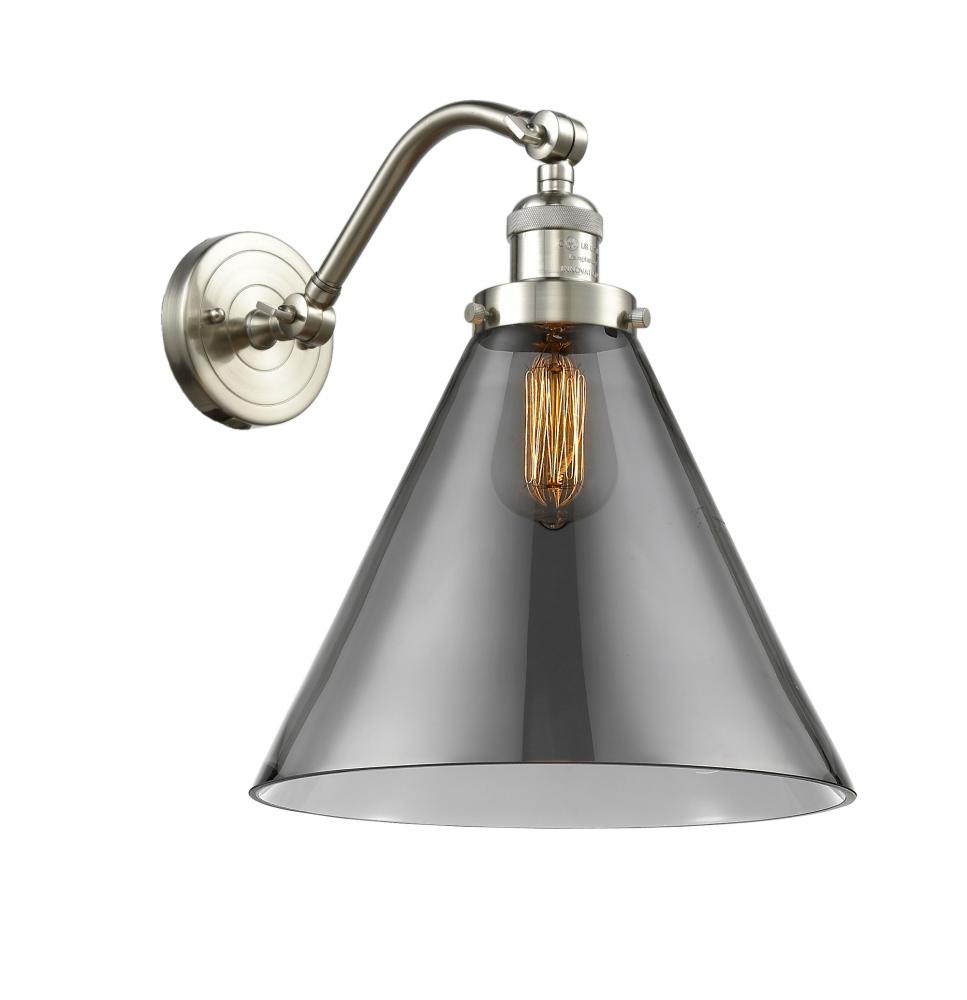 Cone - 1 Light - 12 inch - Brushed Satin Nickel - Sconce