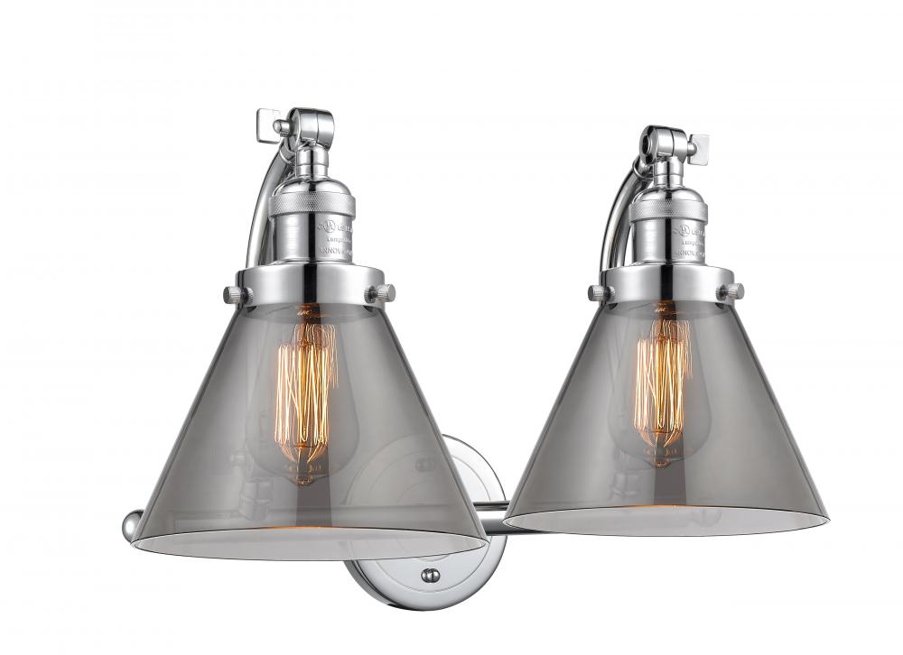 Cone - 2 Light - 18 inch - Polished Chrome - Bath Vanity Light