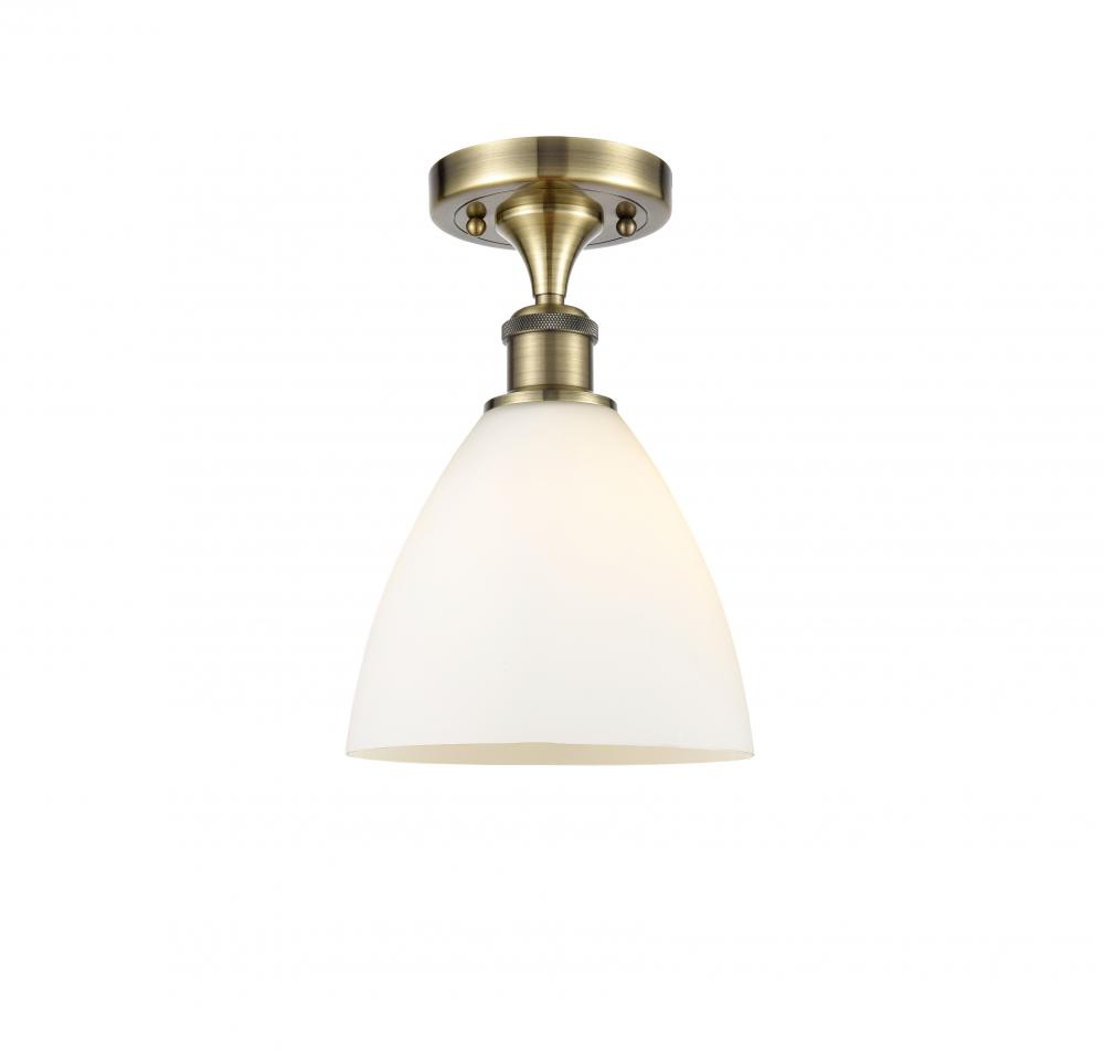 Bristol - 1 Light - 8 inch - Antique Brass - Semi-Flush Mount