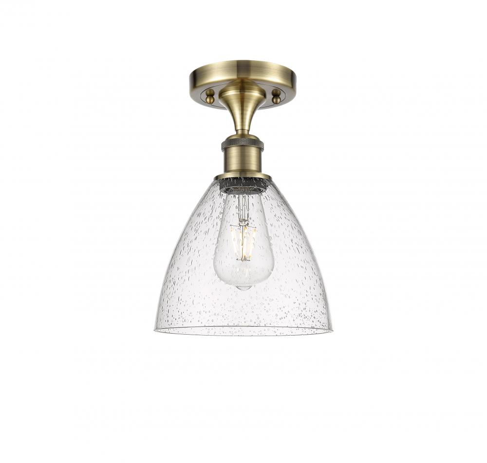 Bristol - 1 Light - 8 inch - Antique Brass - Semi-Flush Mount