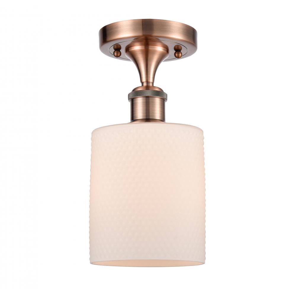 Cobbleskill - 1 Light - 5 inch - Antique Copper - Semi-Flush Mount