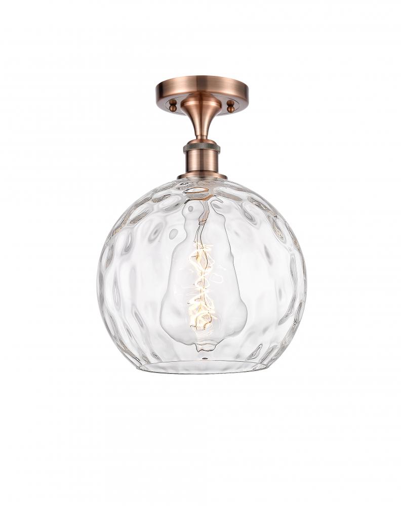 Athens Water Glass - 1 Light - 10 inch - Antique Copper - Semi-Flush Mount