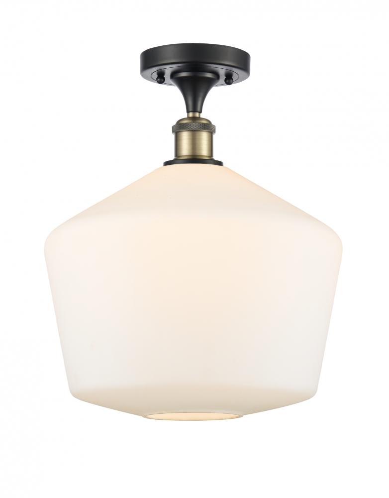 Cindyrella - 1 Light - 12 inch - Black Antique Brass - Semi-Flush Mount